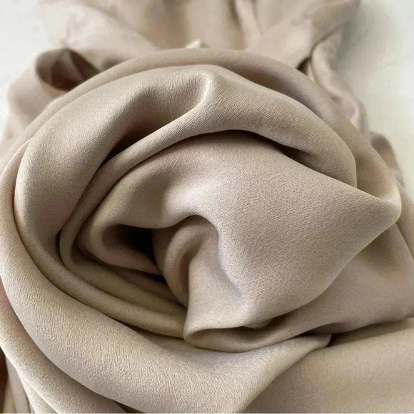 BHLDN Elsie Straight-Neck Satin A-Line Gown Khaki Nude Color Size 8 NWT - Picture 14 of 14